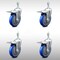 Service Caster 5 Inch SS Blue Polyurethane 3/8 Inch Threaded Stem Caster Set Total Lock Brake SCC-SSTSTTL20S514-PPUB-BLUE-381615-4 - alternate 1